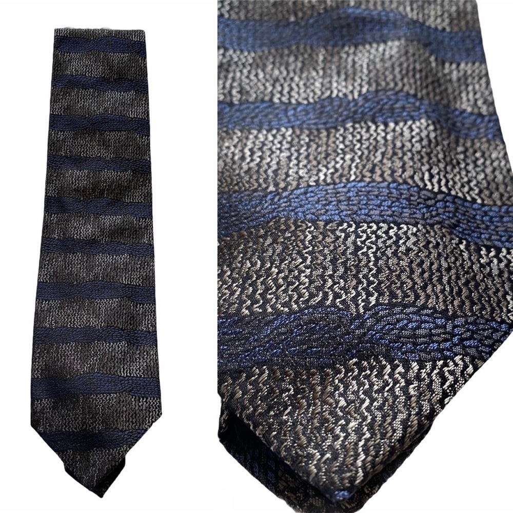 Pal Zileri tie Silk Made in Italy Brown Blue